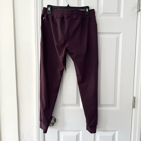 Zyia Burgundy Purple Unwind Ankle Cinched Stretch Waist Joggers Large - Picture 10 of 12